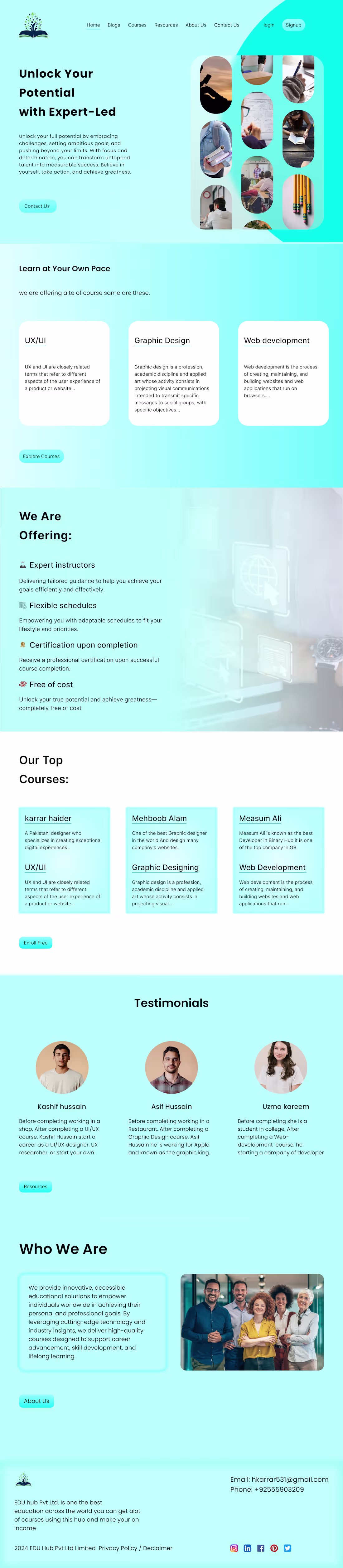 Cover image for Educational Landing Page for EDU Hub
