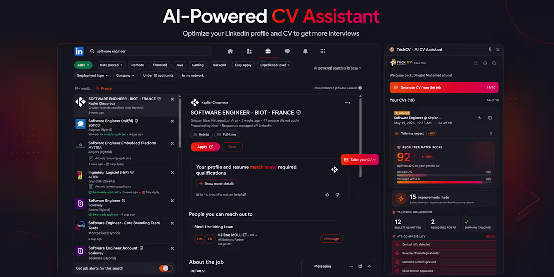 Cover image for TrickCV - AI-Powered CV Tailoring