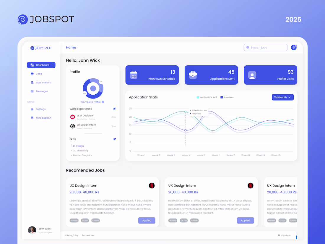 Cover image for Job Search Dashboard UI