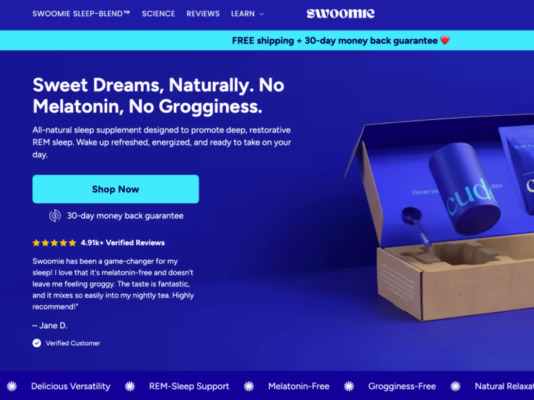 Cover image for Shopify Landing Page Design with Replo – Sleep Supplement Brand