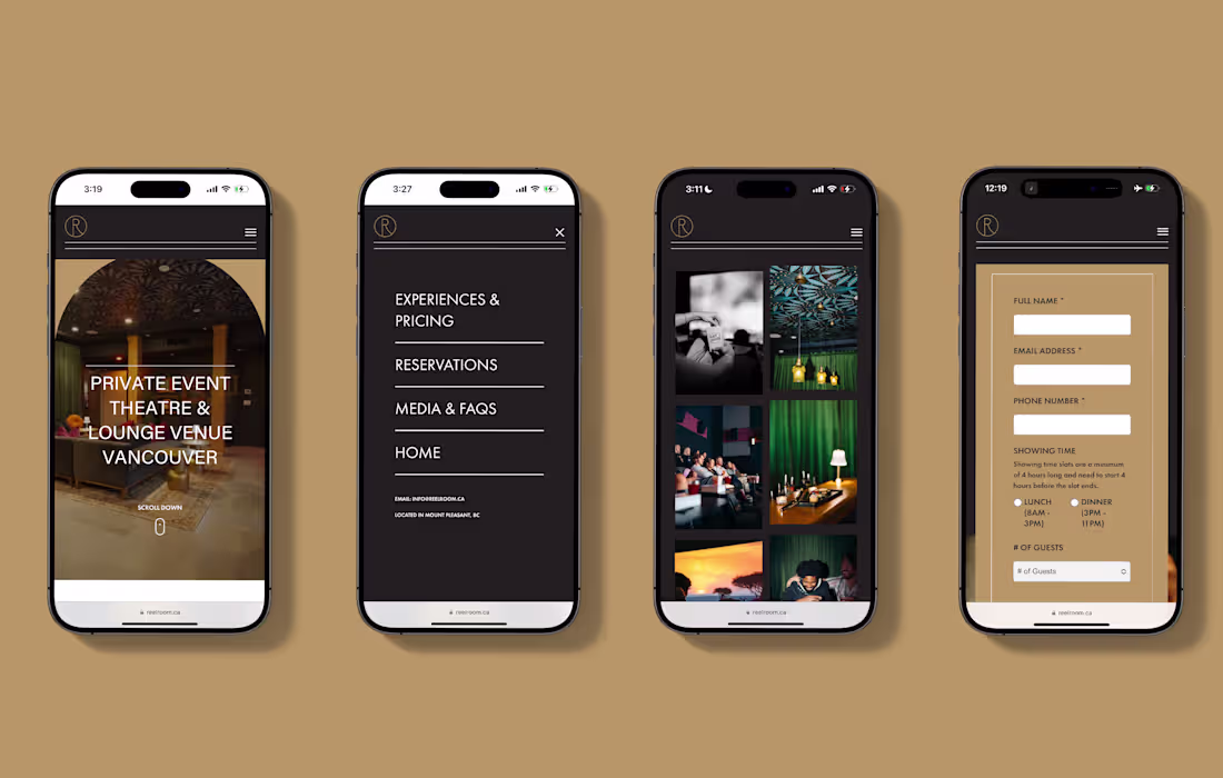 Cover image for Reel Room Website Design