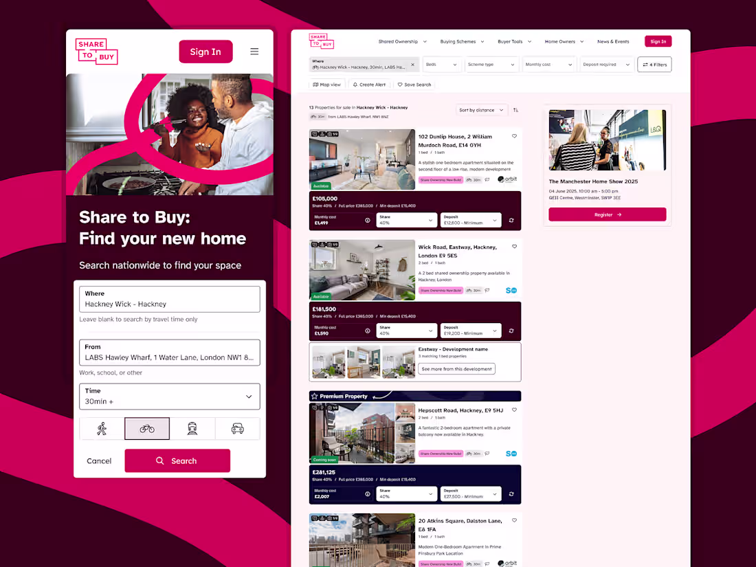 Cover image for Web design for one of the country's leading property portals