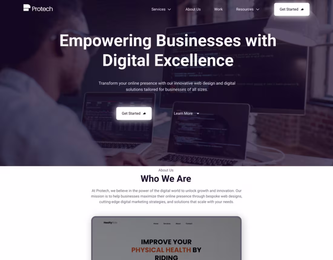 Cover image for Protech Landing Page