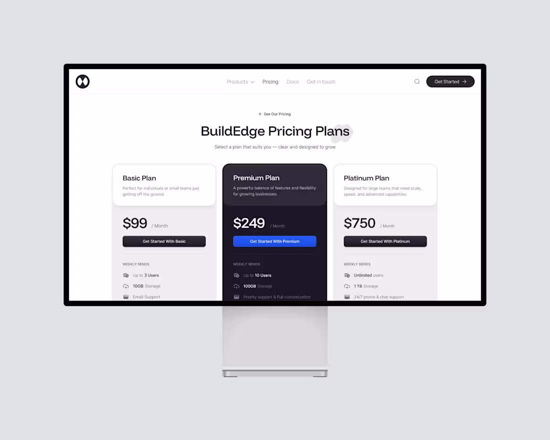 Cover image for BuildEgde Pricing Section Design