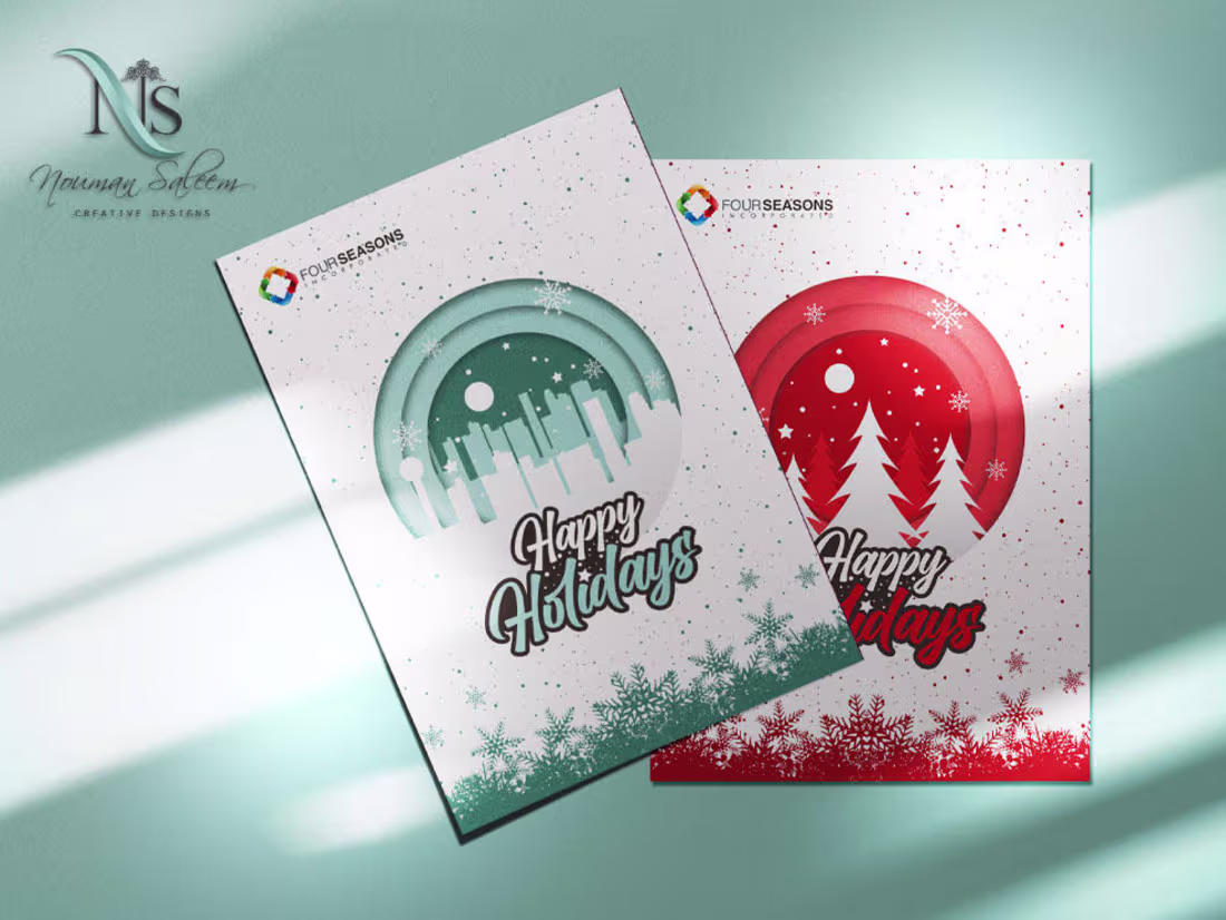 Cover image for Created a Christmas, Holiday Card for a client Four Seasons Inc.