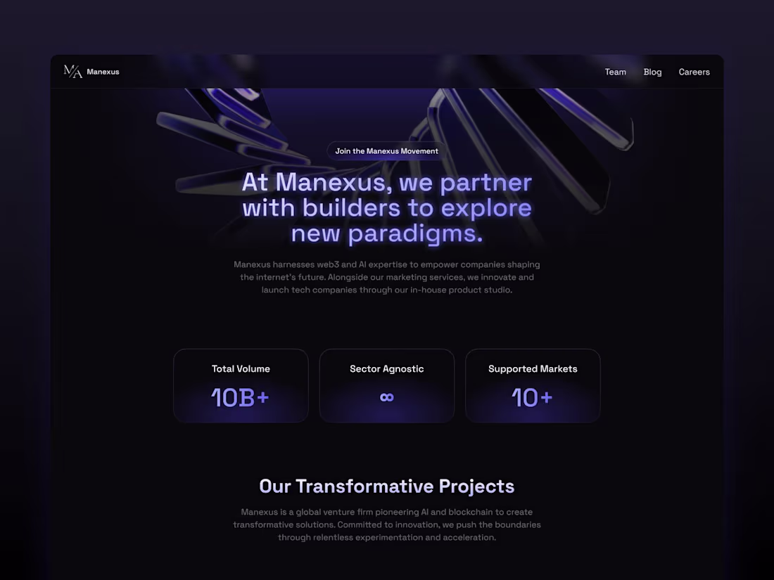 Cover image for Manexus - Landing Page Design