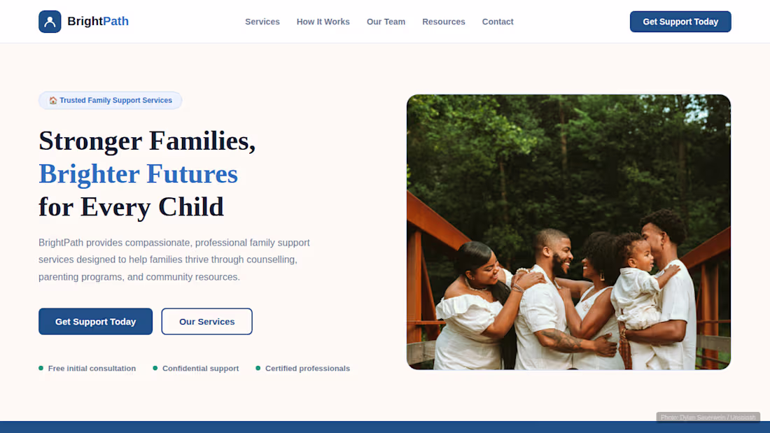 Cover image for Title: Family Services Website Design
Designed