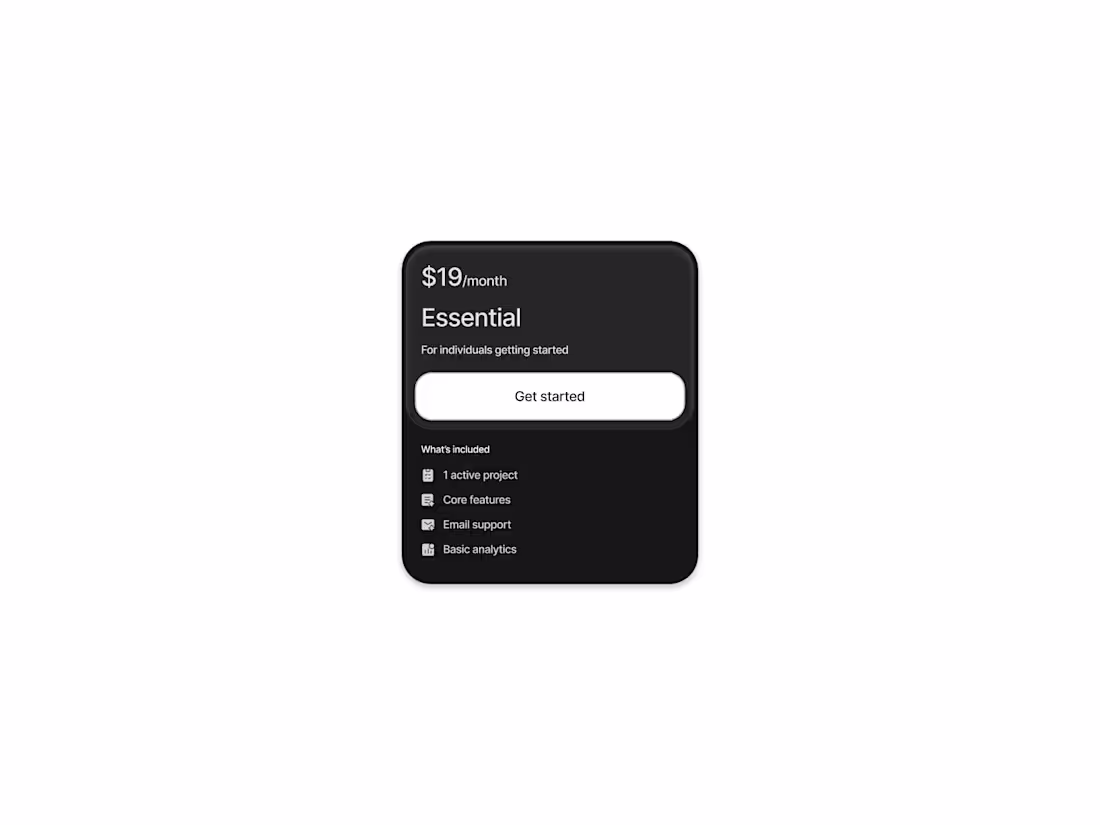 Cover image for Pricing card