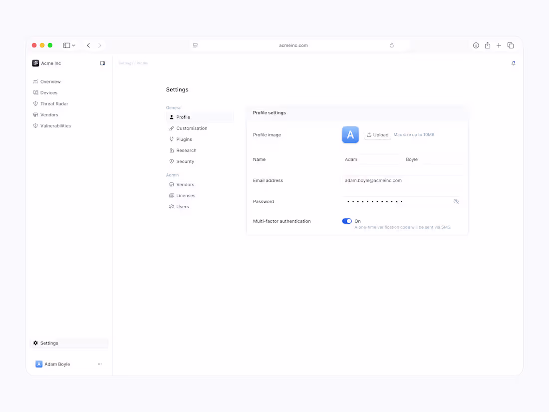Cover image for Settings Page - Product UI