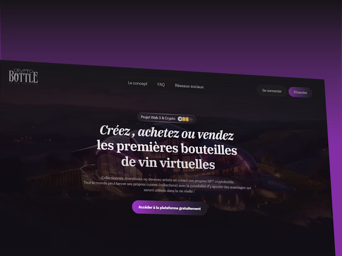 Cover image for Cryptobottle : Landing Page Design & Framer Development