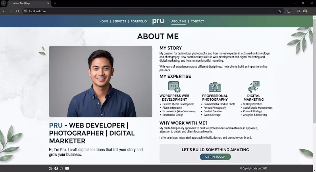 Cover image for Project: Portfolio Website for a