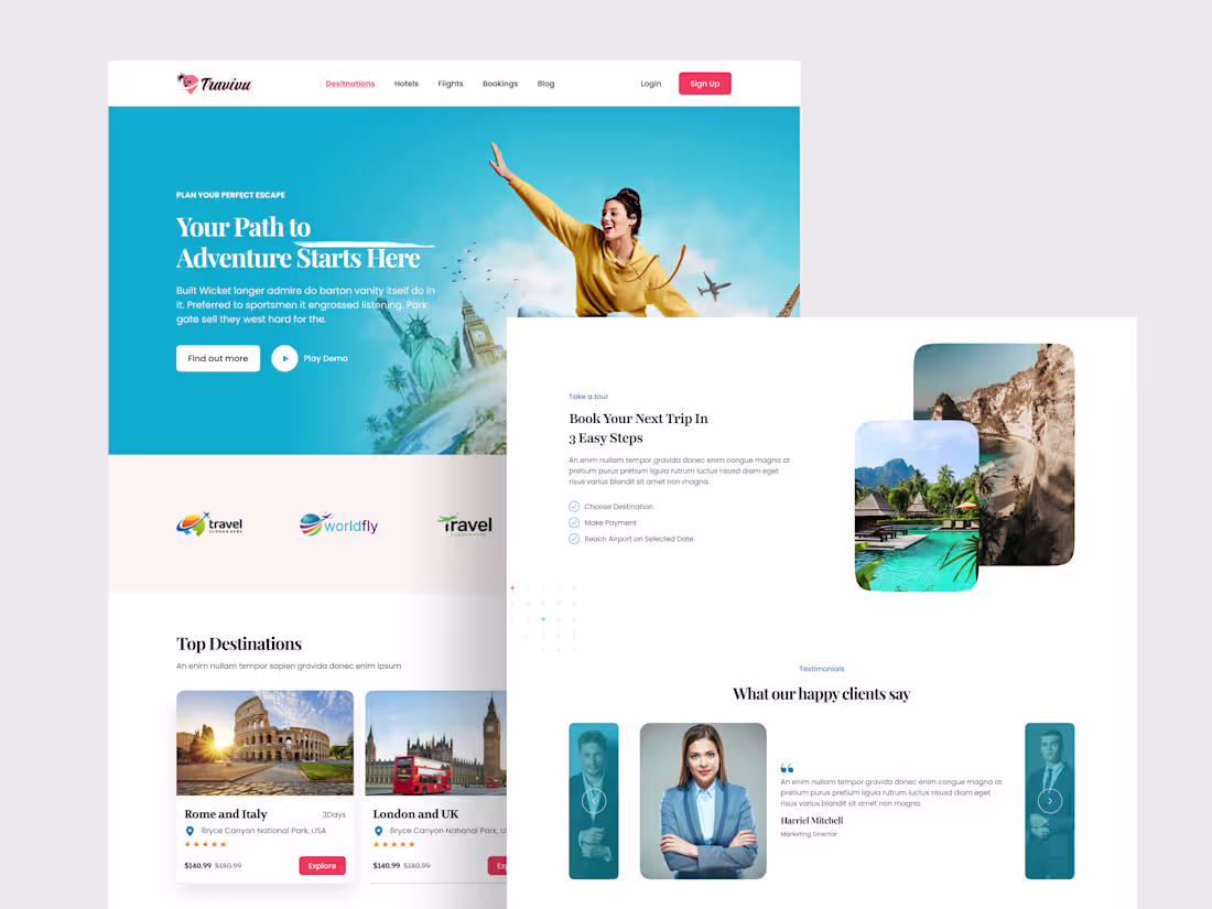 Cover image for Travel Landing Page Design