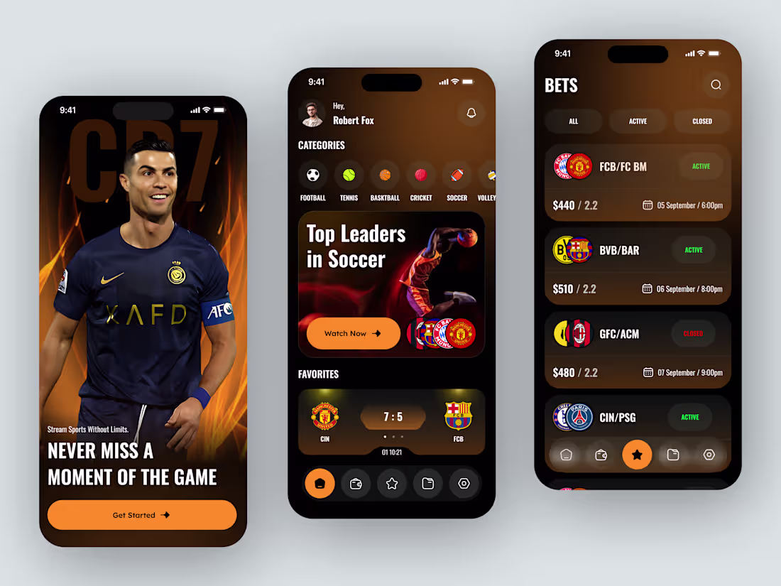 Cover image for Sports Streaming App UI