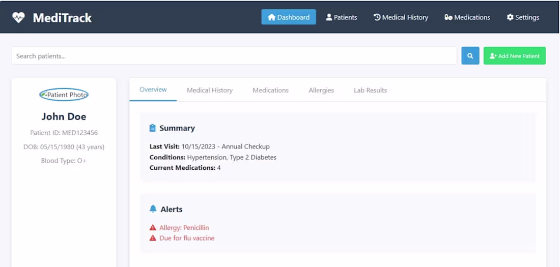 Cover image for Digital Health Records System for Hospitals & Private Practices