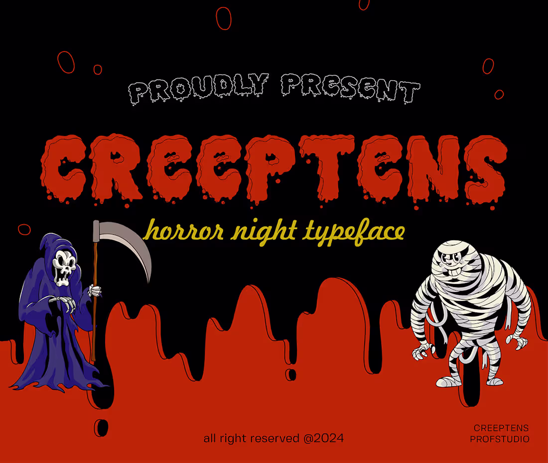 Cover image for Creeptens - Horror Night Typeface