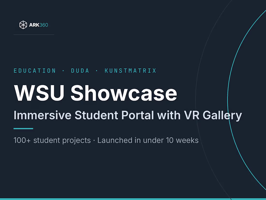 Cover image for WSU: Immersive Student Showcase Portal with VR Gallery