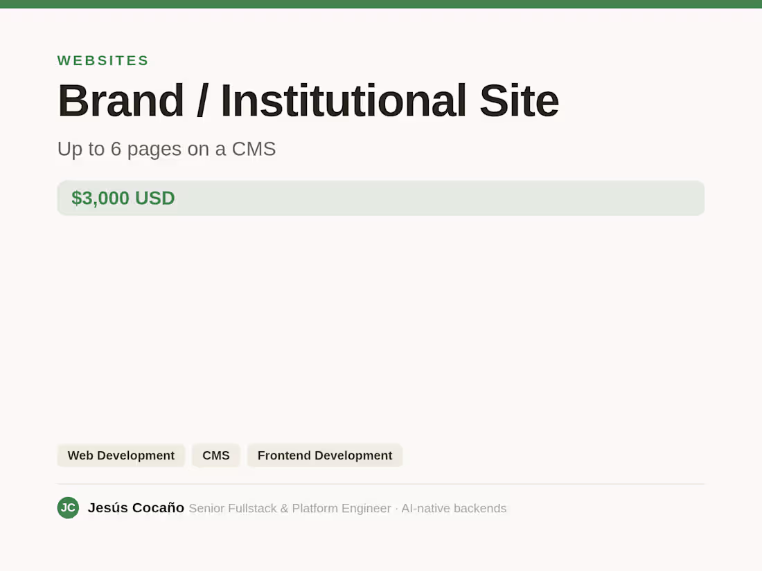 Cover image for Brand / Institutional Website