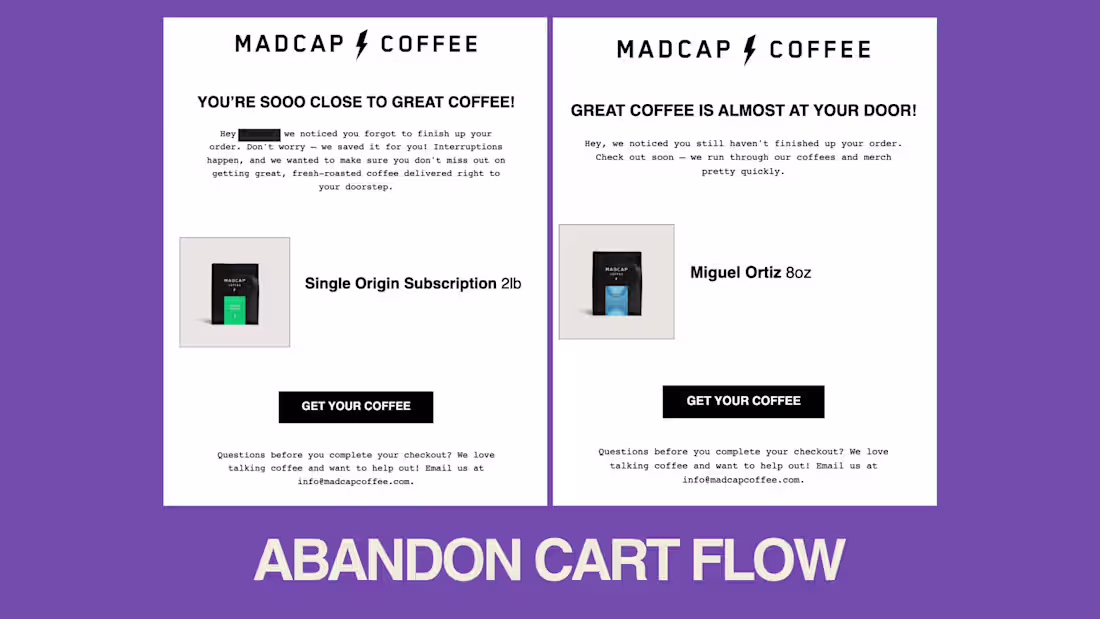 Cover image for Email automations I designed and created while with Madcap C...