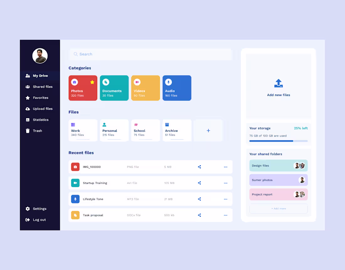 Cover image for Cloud Storage Dashboard UIUX and UI Design