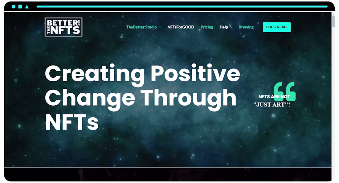 Cover image for TheBetterNFTs Agency WordPress Website