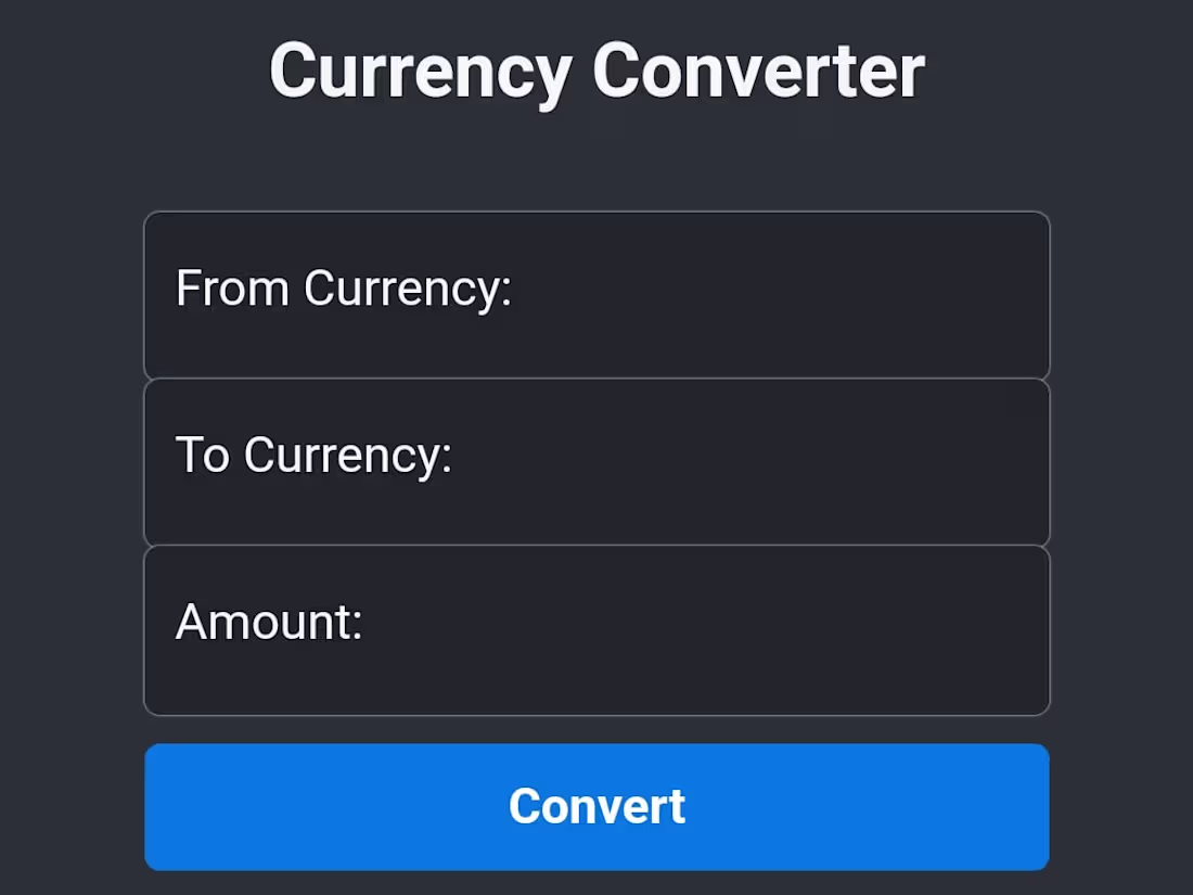 Cover image for Currency Converter 