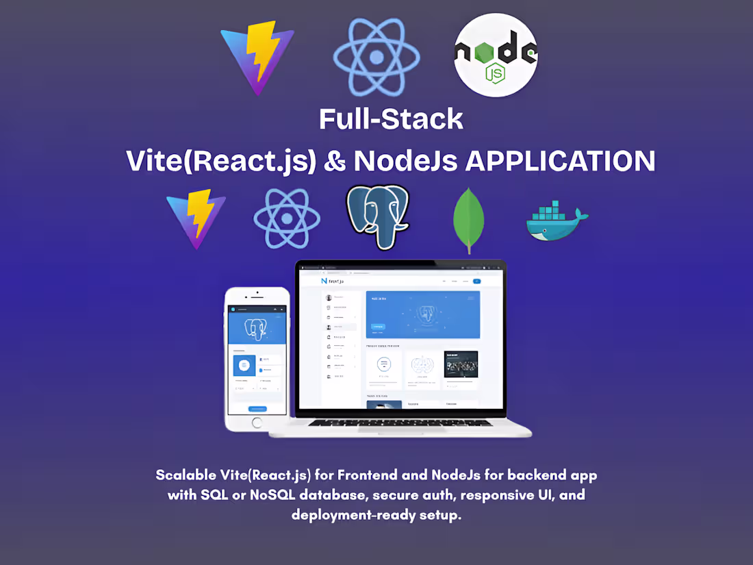Cover image for Full-Stack Vite (React.js) and Node.js Application