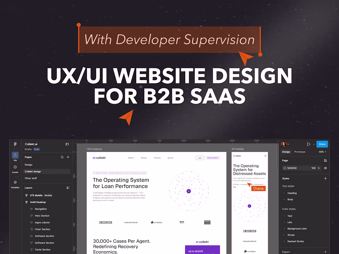 Cover image for UX/UI Website Design for B2B SaaS