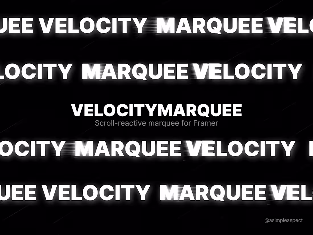 Cover image for VelocityMarquee — Scroll-Reactive Marquee for