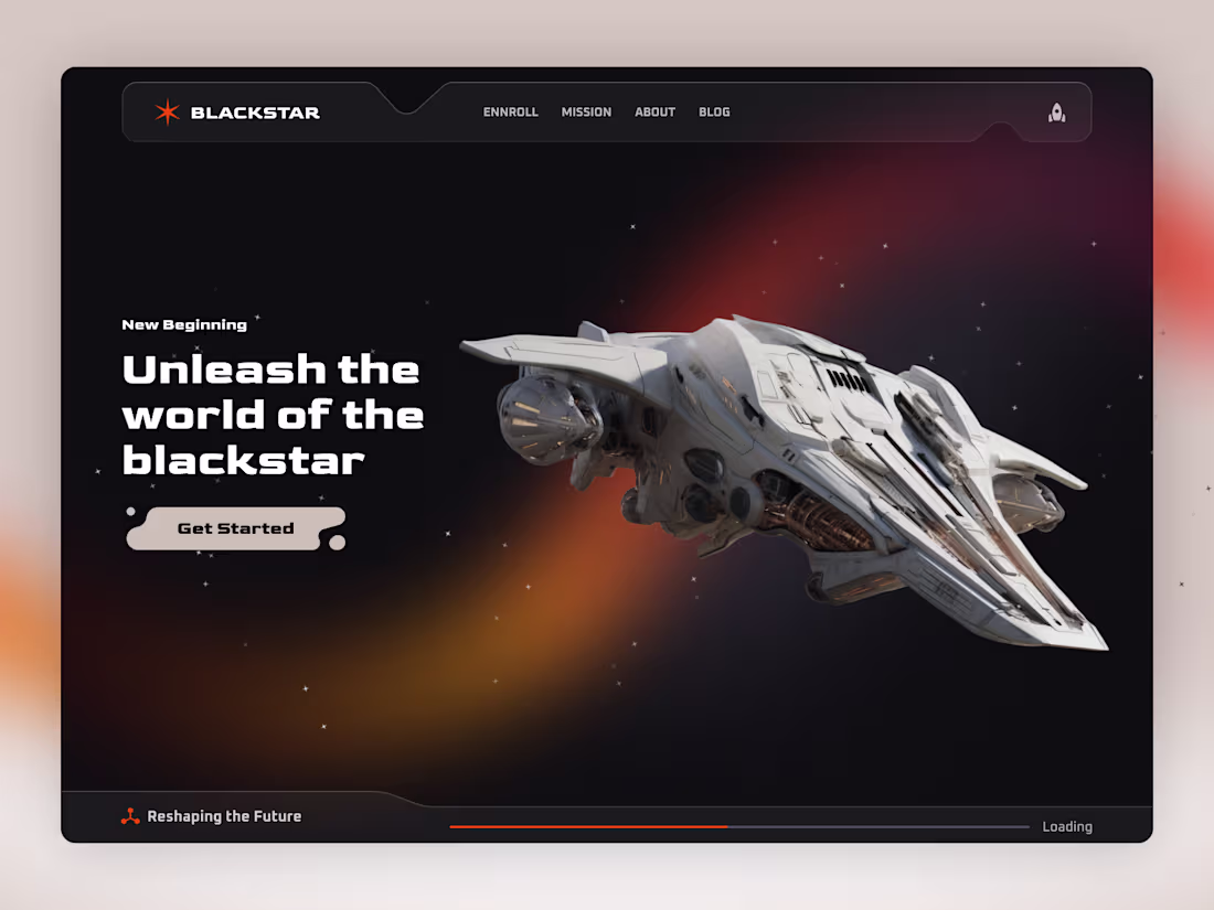 Cover image for Blackstar - Futuristic website - Hero section