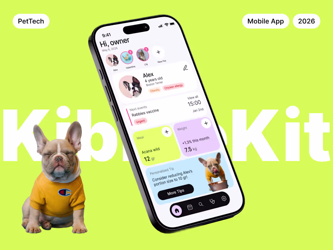 Cover image for KibbleKit - Pet Health And Nutrition tracker