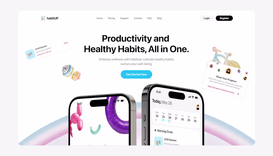 Cover image for HabitUP - Landing Page