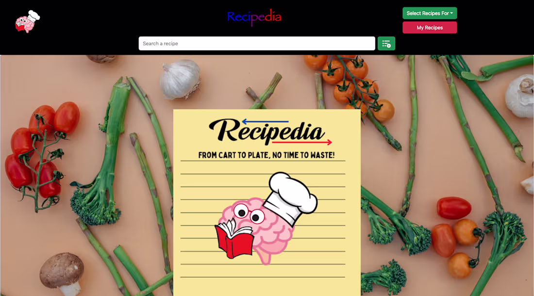 Cover image for Recipedia- a grocery and meal planner