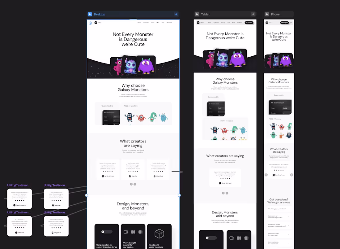 Cover image for Completed a fully responsive landing page design for Monster...