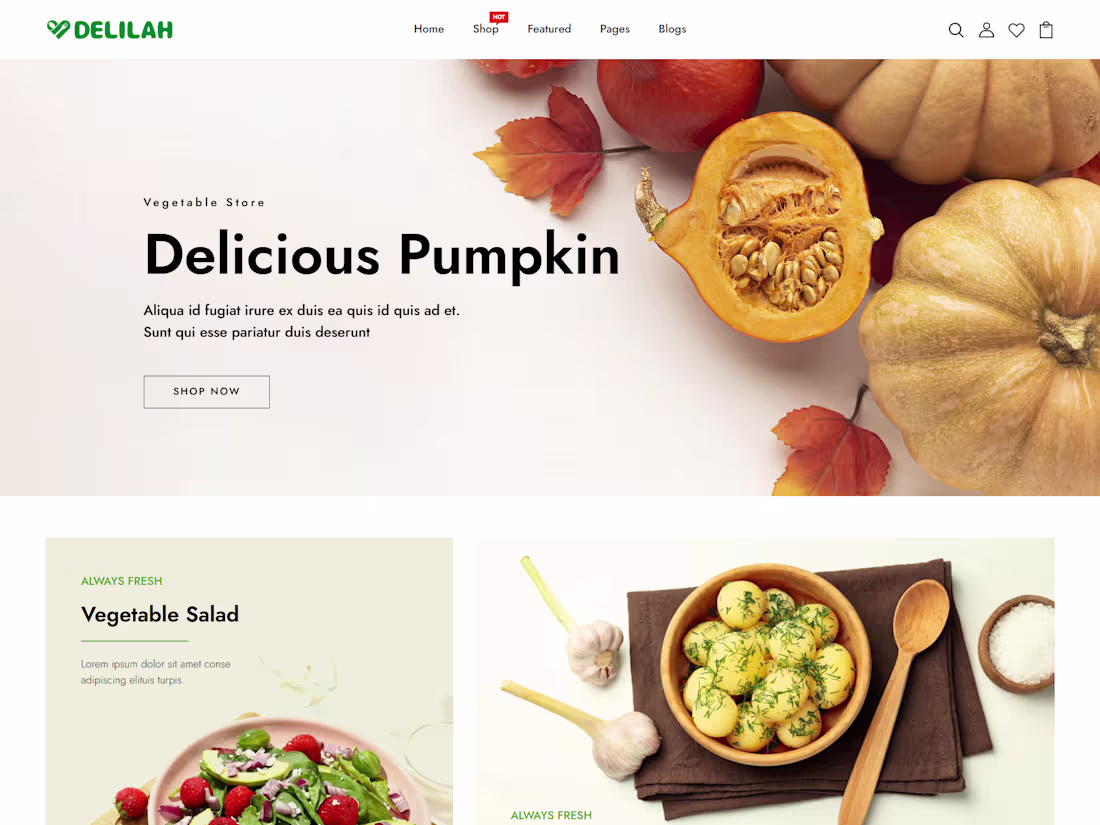 Cover image for Shopify Vegetable Store