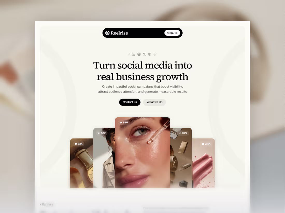 Cover image for Reelrise — Free Social Media Agency Template

Reelrise
