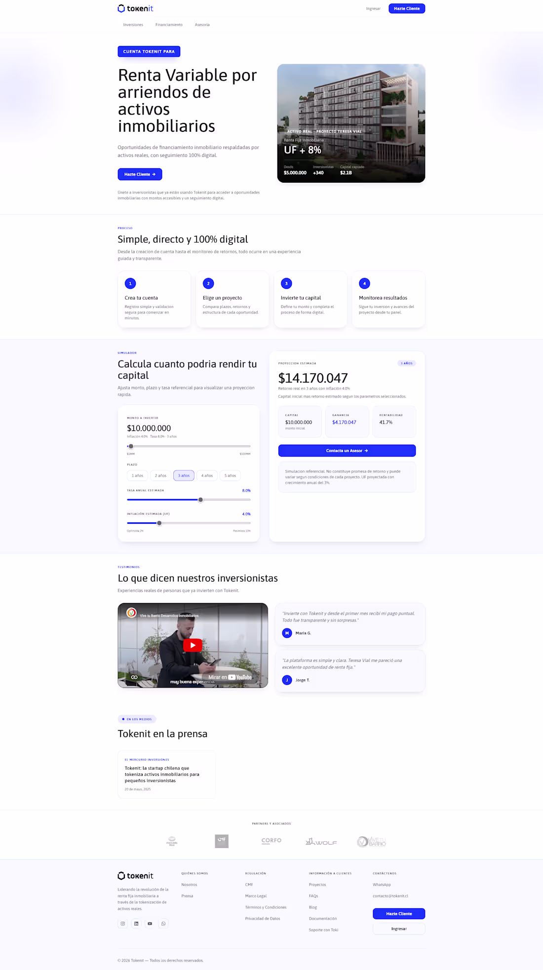 Cover image for Sitio web institucional de Tokenit