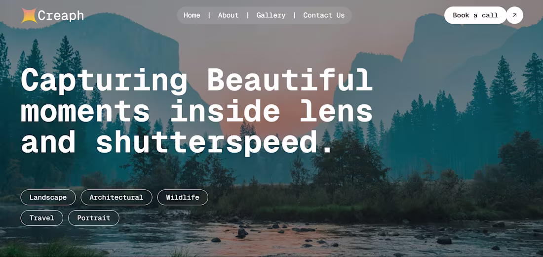 Cover image for Landing Page for Photography Company