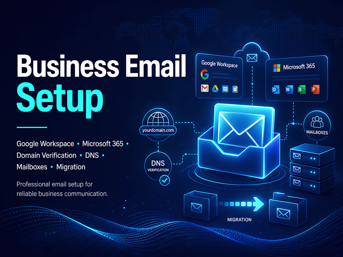Cover image for Expert Business Email Setup with Google Workspace & Microsof...