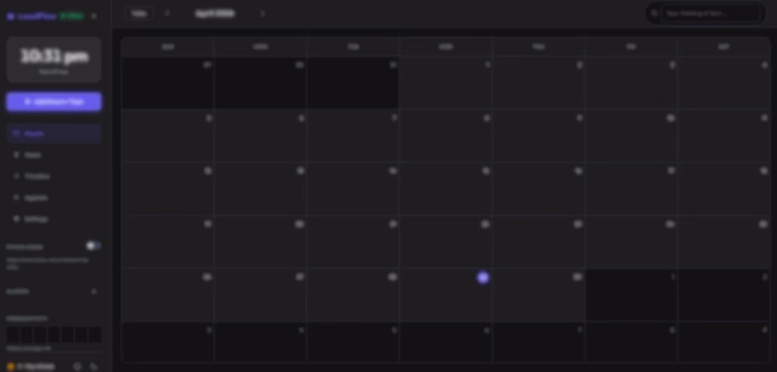 Cover image for LocalFlow Calendar 📅 || Task