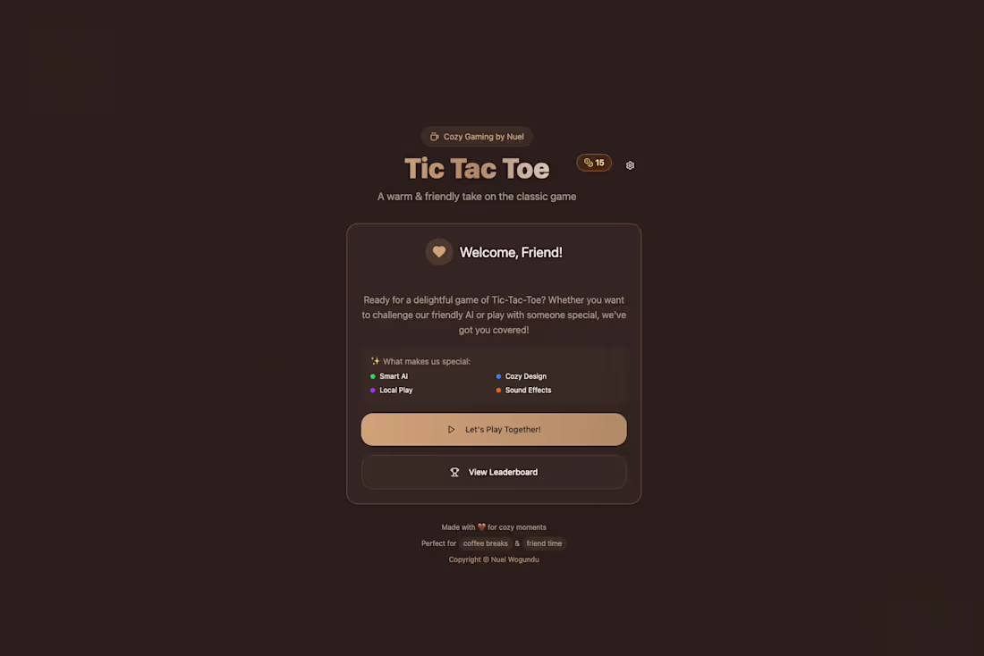 Cover image for AI-Powered Tic-Tac-Toe Game 