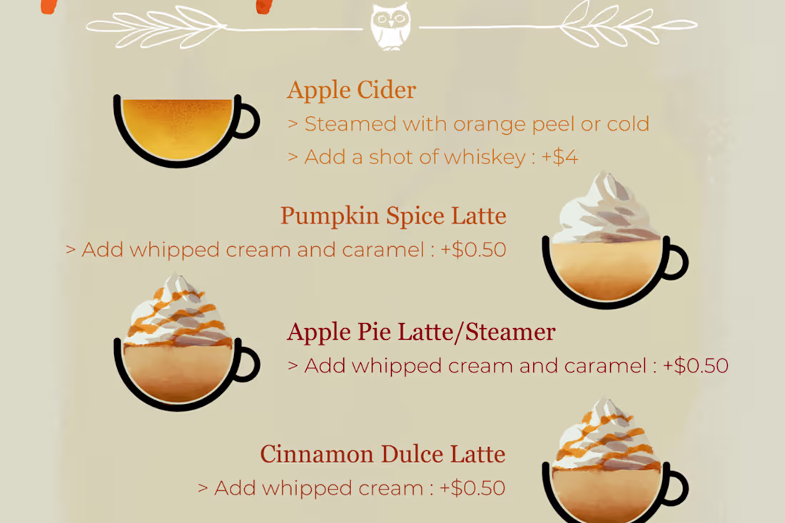 Cover image for Feature drink menus