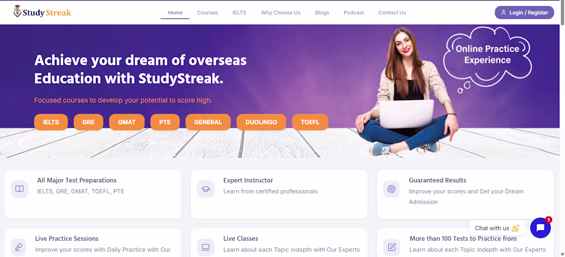Cover image for Online Exam Preparation & English