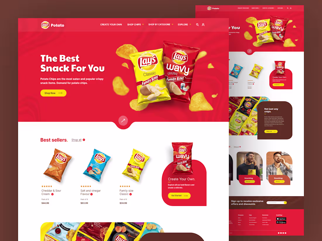 Cover image for Lays chips website landign page