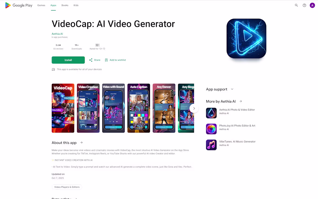 Cover image for VideoCap: AI Video Generator
An AI-powered