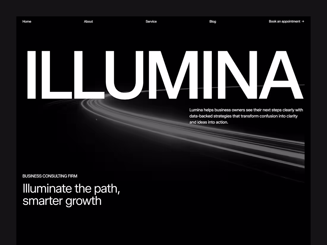 Cover image for An exploration landing page design for a business consulting...