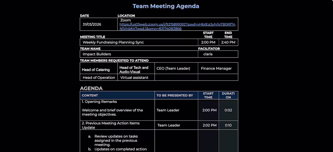 Cover image for Meeting Agenda Preparation
HR Professional —