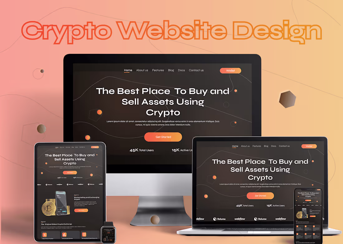 Cover image for Crypto Currency Website Landing page UI Design on Behance