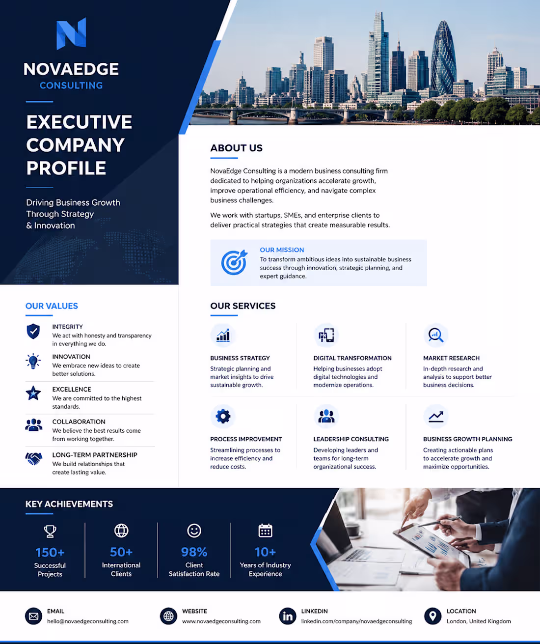 Cover image for Professional Executive Profile & One-Pager
