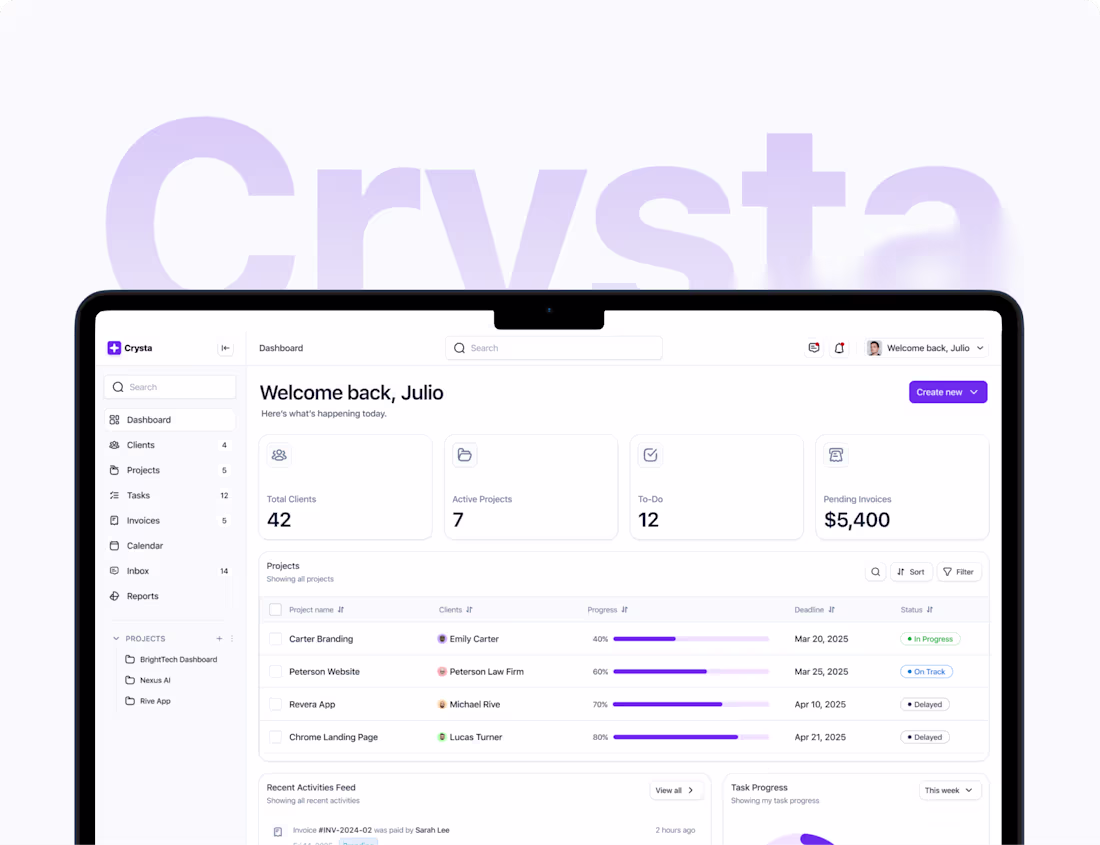 Cover image for Project Management Platform - Crysta