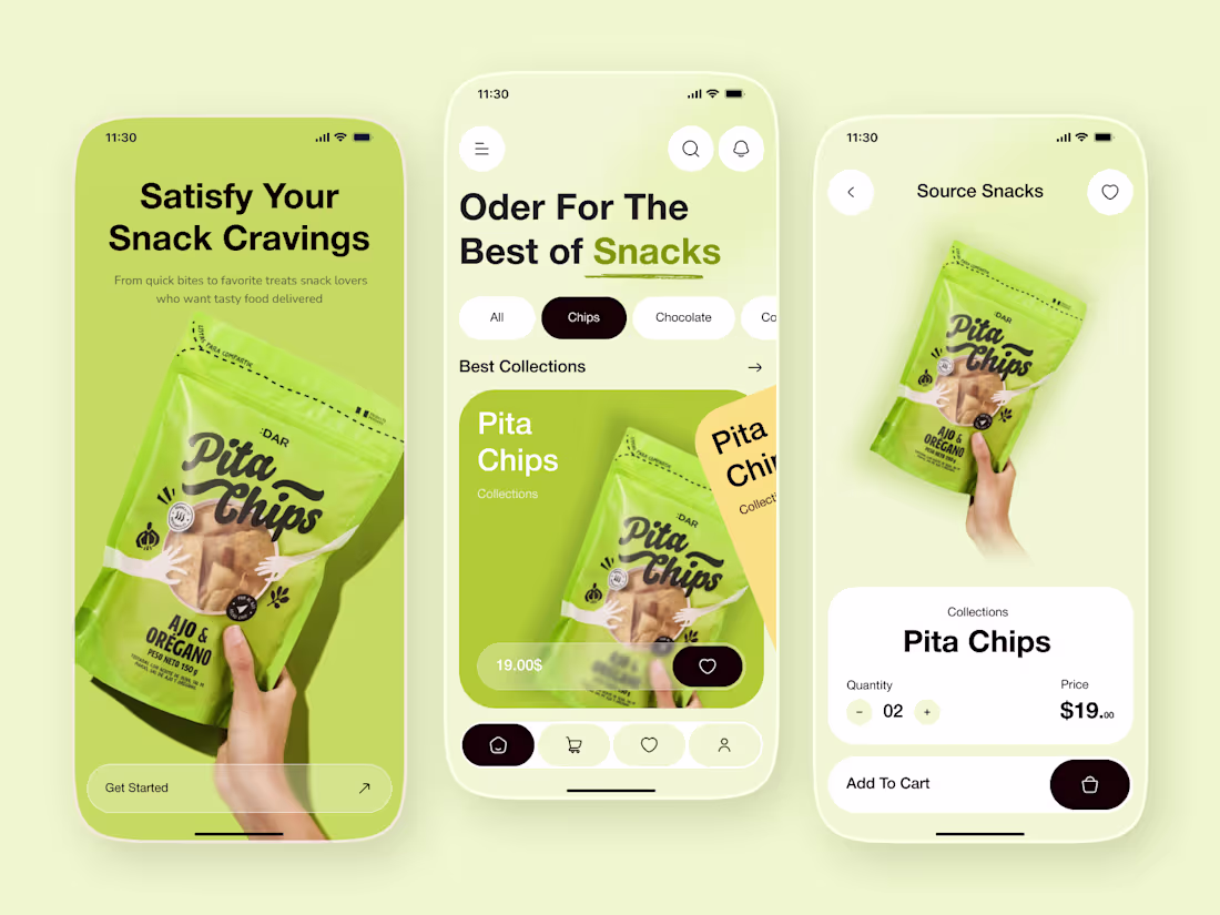 Cover image for Snacks Ordering Mobile App UI